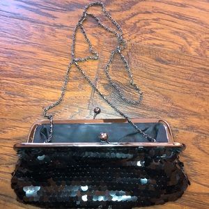 Sequined Black Night Out Clutch